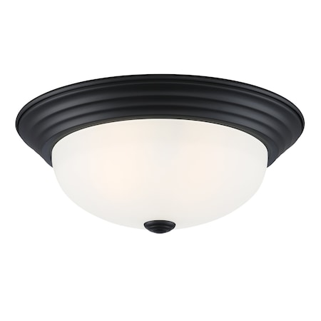 Designers Fountain 13.25in 2-Light Matte Black Ceiling Light Flush Mount 1257M-MB-W